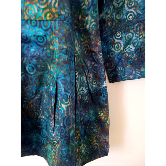 NWOT QVC Frazzle Babydoll Blue Tie Dye Spiral Jacket - Picture 7 of 9